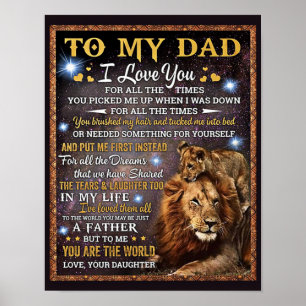 Zu meinem Lion Vater Geschenk, Vater Geburtstagsge Poster