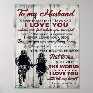 Zu meinem Mann Familiendekoration Für meine Fa Poster