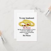 Zu meinem Mann für ihn Hochzeit Paar Ring Monogram Karte (Vorderseite/Rückseite Beispiel)