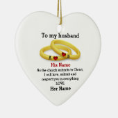 Zu meinem Mann für ihn Hochzeit Paar Ring Monogram Keramik Ornament (Rechts)