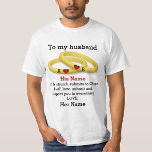 Zu meinem Mann für ihn Hochzeit Paar Ring Monogram T-Shirt