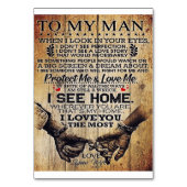 Zu meinem Mann Geschenk | Sonderbrief an den Ehema Tischnummer (Vorderseite)