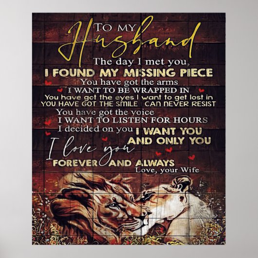 Zu meinem Mann | Hausdekorationsgeschenk Poster (Vorne)