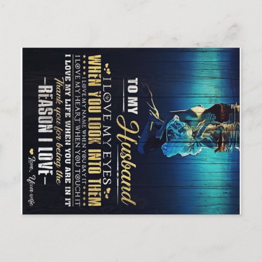 Zu meinem Mann | Lieben für den Vater | Ankündigungspostkarte (Vorderseite)