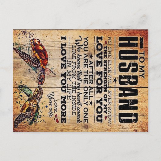 Zu meinem Mann | Lieben für Ehemänner Ankündigungspostkarte (Vorderseite)