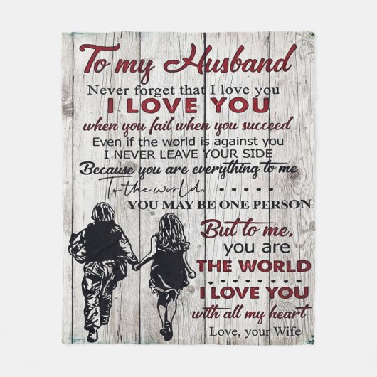 Zu meinem Mann | Liebliches Geschenk für Ehemänner Fleecedecke (Vorderseite)