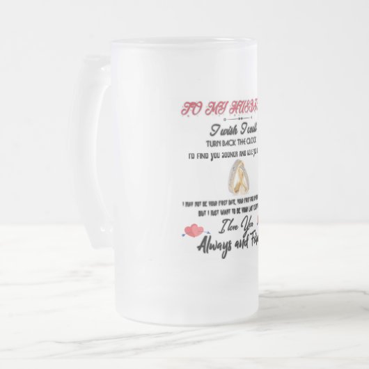 Zu meinem Mann Mattglas Bierglas (Vorderseite Links)