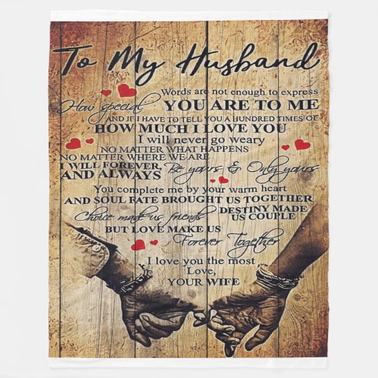Zu meinem Mann | Perfektes Geschenk für Ehemann Fleecedecke (Vorderseite)