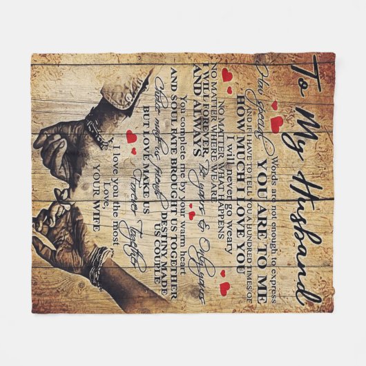 Zu meinem Mann | Perfektes Geschenk für Ehemann Fleecedecke (Vorderseite (Horizontal))