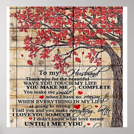 Zu meinem Mann | Witzige Zitate für Geschenke an E Poster (Vorne)