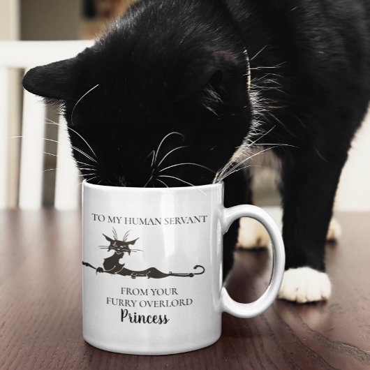 Zu meinem menschlichen Servant Funny Cat Geschenk Kaffeetasse