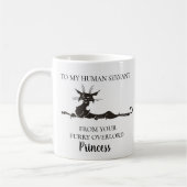 Zu meinem menschlichen Servant Funny Cat Geschenk Kaffeetasse (Links)