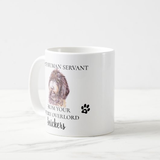 Zu meinem menschlichen Servant Funny Dog Labradood Kaffeetasse (Vorderseite Links)