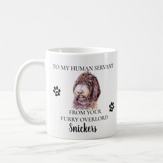 Zu meinem menschlichen Servant Funny Dog Labradood Kaffeetasse (Links)