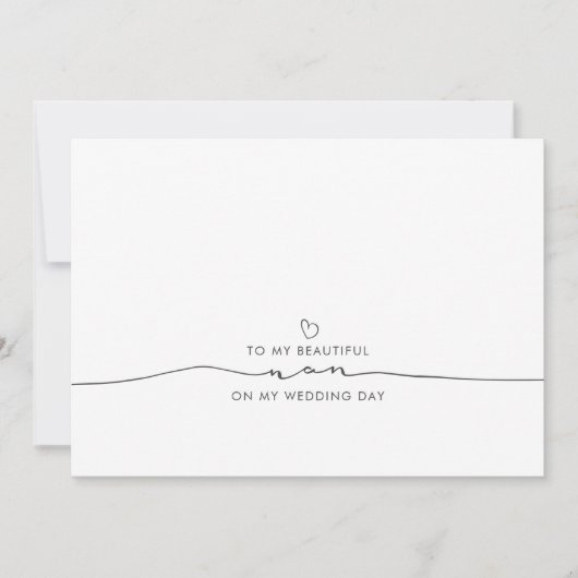 Zu meinem schönen Nan am Hochzeitstag (Vorderseite)