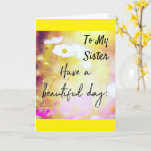 ZU MEINEM *SCHWESTER* AUF IHRER GEBURTSKARTE KARTE (Gelbe Blume)