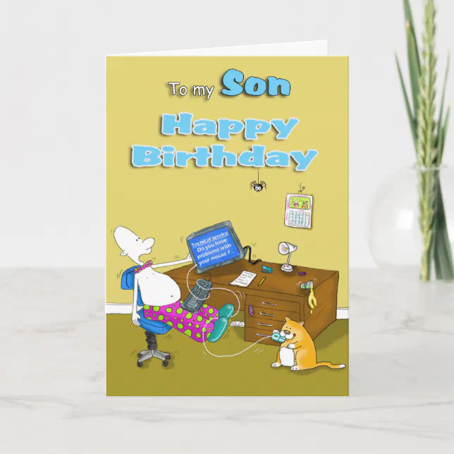 zu meinem Sohnalles Gute zum Geburtstag Karte Zazzle.de