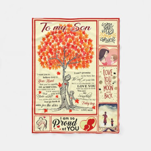 Zu meinem Sohn Blanket Fleecedecke (Vorderseite)