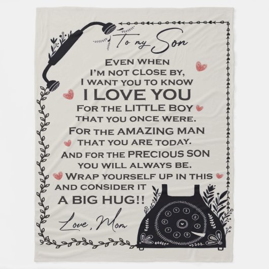 Zu meinem Sohn Blanket, Geschenk für Sohn Fleecedecke (Vorderseite)