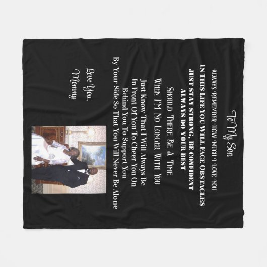 Zu meinem Sohn Fleecedecke (Vorderseite (Horizontal))