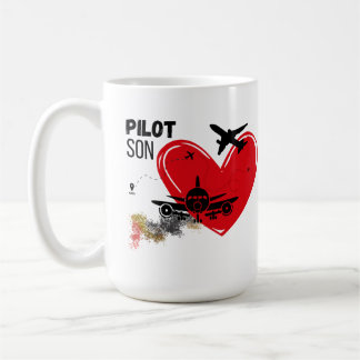 "Zu meinem Sohn - Fliegen hoch, träumen große Pilo Kaffeetasse