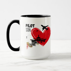 "Zu meinem Sohn - Fliegen hoch, träumen große Pilo Tasse