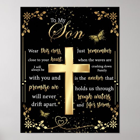 Zu meinem Sohn Geschenk, Schmetterling Lover, Blum Poster (Vorne)