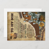 Zu meinem Sohn Geschenk, Tiger Liebhaber, Brief an Ankündigungspostkarte (Vorne/Hinten)