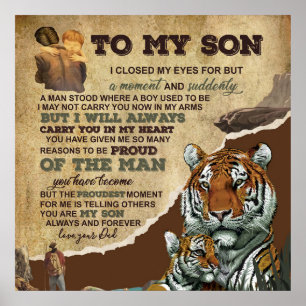 Zu meinem Sohn Geschenk, Tiger Liebhaber, Brief an Poster