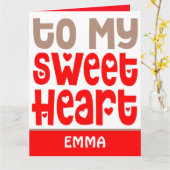 Zu meinem Sweetheart Trendname Red Valentines Karte (Gelbe Blume)