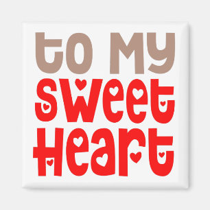 Zu meinem Sweetheart Trendy Heart Red Typografie W Magnet