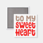 Zu meinem Sweetheart Trendy Heart Red Typografy Wh Magnet (Vorderseite/Rückseite)