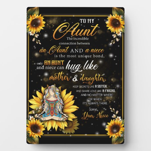 zu meinem Tante-Geschenk, Niedliches Sonnenblumeng Fotoplatte (Vorderseite)