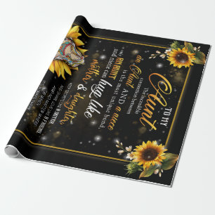 zu meinem Tante-Geschenk, Niedliches Sonnenblumeng Geschenkpapier