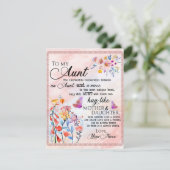 zu meinem Tante-Geschenk, Schmetterlingsgeschenk v Einladung (Stehend Vorderseite)