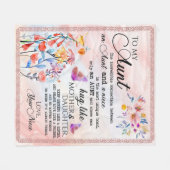 zu meinem Tante-Geschenk, Schmetterlingsgeschenk v Fleecedecke (Vorderseite (Horizontal))