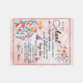 zu meinem Tante-Geschenk, Schmetterlingsgeschenk v Fleecedecke (Vorderseite (Horizontal))