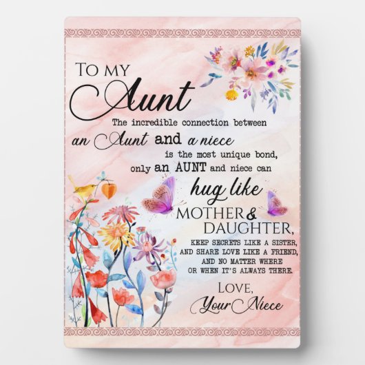 zu meinem Tante-Geschenk, Schmetterlingsgeschenk v Fotoplatte (Vorderseite)