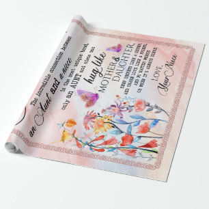 zu meinem Tante-Geschenk, Schmetterlingsgeschenk v Geschenkpapier