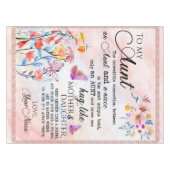 zu meinem Tante-Geschenk, Schmetterlingsgeschenk v Tischdecke (Vorderseite (Horizontal))