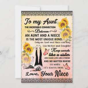zu meinem Tante-Geschenk, Sonnenblumengeschenk von Feiertagskarte