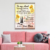 zu meinem Tante-Geschenk, Sonnenblumengeschenk von Leinwanddruck (Insitu (Wohnzimmer))