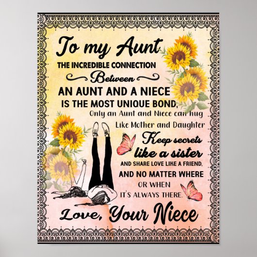 zu meinem Tante-Geschenk, Sonnenblumengeschenk von Poster (Vorne)