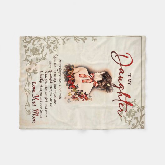 zu meinem Tochter-Geschenk, Liebe-Letter-Tochter u Fleecedecke (Vorderseite (Horizontal))