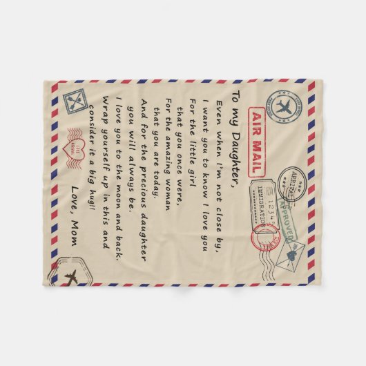 zu meinem Tochter-Geschenk, Liebe-Letter-Tochter u Fleecedecke (Vorderseite (Horizontal))