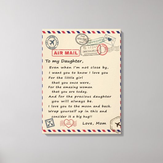 zu meinem Tochter-Geschenk, Liebe-Letter-Tochter u Leinwanddruck (Vorderseite)