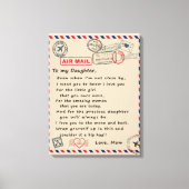 zu meinem Tochter-Geschenk, Liebe-Letter-Tochter u Leinwanddruck (Vorderseite)