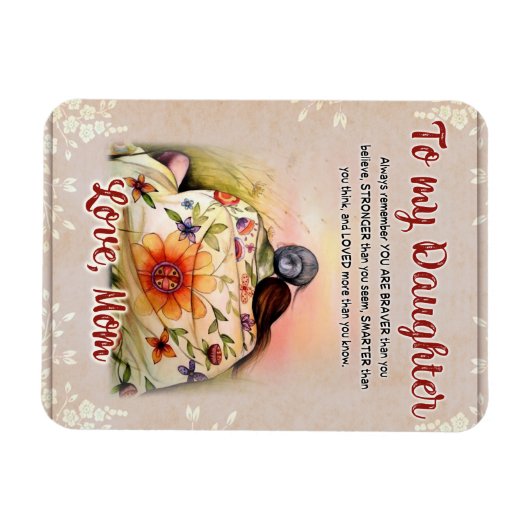 zu meinem Tochter-Geschenk, Liebe-Letter-Tochter u Magnet (Horizontal)