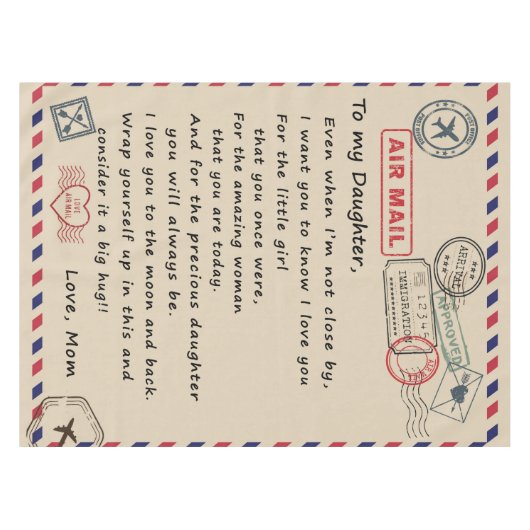 zu meinem Tochter-Geschenk, Liebe-Letter-Tochter u Tischdecke (Vorderseite (Horizontal))
