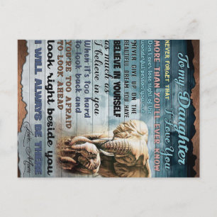 Zu meinem Tochter lustiges Geschenk Familienange Ankündigungspostkarte